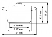 KOLIMAX Garnek KLASIK z pokrywką, średnica 22cm objętość 4,5 l