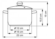 KOLIMAX Garnek PREMIUM z pokrywką, średnica 15cm, objętość 1,5 l