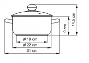 KOLIMAX Rondel PREMIUM z pokrywką, średnica 22 cm, objętość 3.0 l