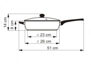 KOLIMAX Patelnia FLONAX STANDARD,z pokrywką, średnica 26 cm