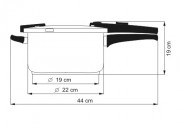 KOLIMAX Garnek ciśnieniowy BIOMAX z BIO wentylem, śednica 22cm, objętość 5.5l, cermiczna powłoka czarny granit