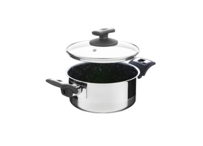 Zwiększyc obrazek KOLIMAX Rondel CERAMMAX PRO COMFORT z pokrywką, średnica 18cm, objętość 2.0l, ceramiczna powierzchnia czarny granit