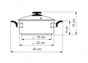 KOLIMAX Rondel CERAMMAX PRO COMFORT z pokrywką, średnica 22cm, objętość 3.0l, ceramiczna powierzchnia szary granit