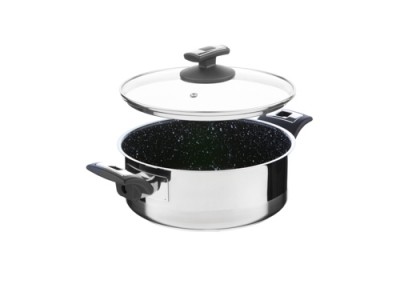 Zwiększyc obrazek KOLIMAX Rondel CERAMMAX PRO COMFORT z pokrywką, średnica 22cm, objętość 3.0l, ceramiczna powierzchnia czarny granit