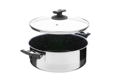 Zwiększyc obrazek KOLIMAX Rondel CERAMMAX PRO COMFORT z pokrywką, średnica 26cm, objętość 4.5l, ceramiczna powierzchnia czarny granit