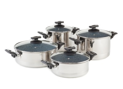 Zwiększyc obrazek KOLIMAX Komplet naczyń CERAMMAX PRO COMFORT, 8 elementów, ceramiczna powierzchnia szary granit