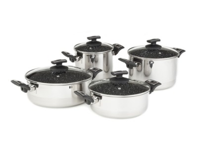 Zwiększyc obrazek KOLIMAX Komplet naczyń CERAMMAX PRO COMFORT, 8 elementów, ceramiczna powierzchnia czarny granit