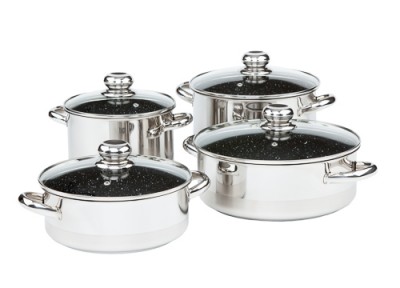 Zwiększyc obrazek KOLIMAX Komplet naczyń CERAMMAX PRO STANDARD, 8 elementów, powierzchnia ceramiczna, czarny granit