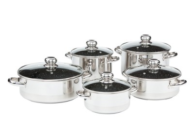 Zwiększyc obrazek KOLIMAX Komplet naczyń CERAMMAX PRO STANDARD, 10 elementów, powierzchnia ceramiczna, czarny granit