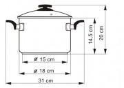 KOLIMAX Garnek BLACK GRANITEC z pokrywką, średnica 18cm, objętość 3.0l