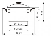 KOLIMAX Garnek BLACK GRANITEC z pokrywką, średnica 22cm, objętość 4.5l