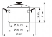 KOLIMAX Garnek BLACK GRANITEC z pokrywką, średnica 22cm, objętość 5.5l
