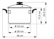 KOLIMAX Garnek BLACK GRANITEC z pokrywką, średnica 26cm, objętość 8.0l