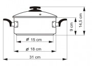 KOLIMAX Rendlík BLACK GRANITEC s poklicí, průměr 18cm, objem 2.0l