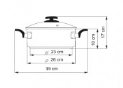 KOLIMAX Rondel BLACK GRANITEC z pokrywką, średnica 26cm, objętość 4.5l