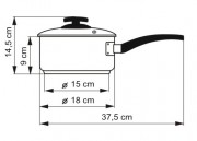 KOLIMAX Rondel z rączką BLACK GRANITEC z pokrywką, średnica 18cm, objętość 2.0l
