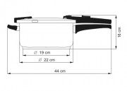 KOLIMAX Garnek ciśnieniowy BIOMAX z BIO zaworem, średnica 22cm, objętość 4.0l, BLACK GRANITEC