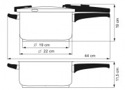KOLIMAX Komplet garnków ciśnieniowych BIOMAX z BIO zaworem, średnica 22cm, objętość 5.5l + 4.0l, BLACK GRANITEC