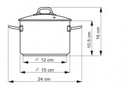 KOLIMAX Garnek PROFESSIONAL z pokrywką, średnica 15cm, objętość 1.5l