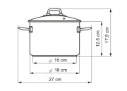 KOLIMAX Garnek PROFESSIONAL z pokrywką, średnica 18cm, objętość 3,0l