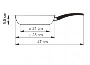KOLIMAX Patelnia z marmurową powłoką MRAMORA BLACK, średnica 28 cm